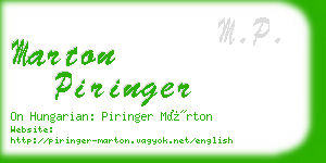 marton piringer business card